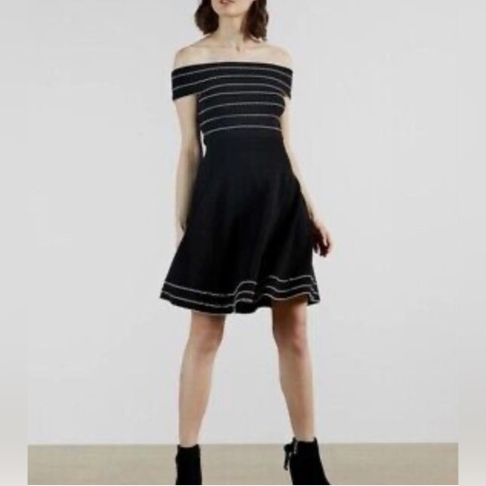 NWTTed Baker Black Dress with White Accents